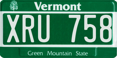 VT license plate XRU758