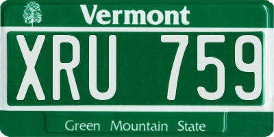 VT license plate XRU759