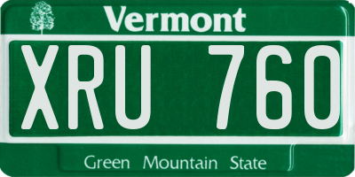 VT license plate XRU760