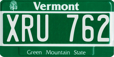 VT license plate XRU762