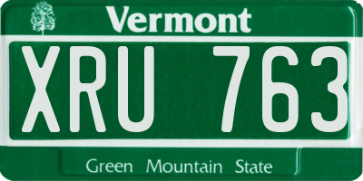 VT license plate XRU763