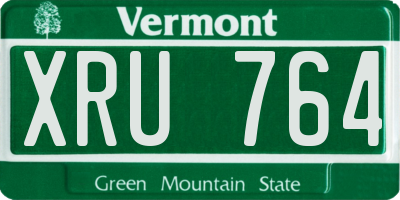 VT license plate XRU764