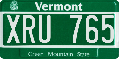 VT license plate XRU765