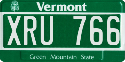 VT license plate XRU766
