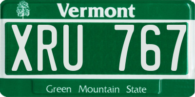 VT license plate XRU767