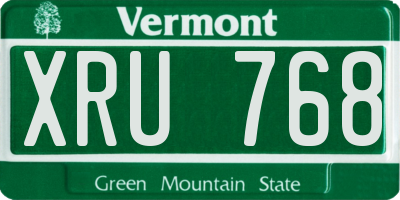 VT license plate XRU768