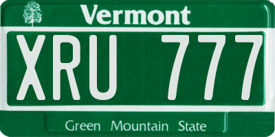 VT license plate XRU777