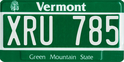 VT license plate XRU785