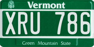 VT license plate XRU786
