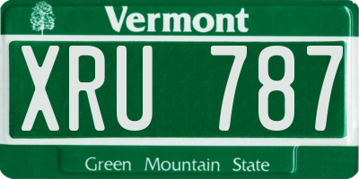 VT license plate XRU787