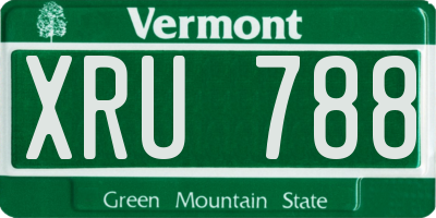 VT license plate XRU788