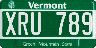 VT license plate XRU789