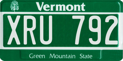 VT license plate XRU792