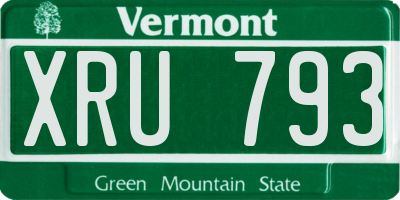 VT license plate XRU793
