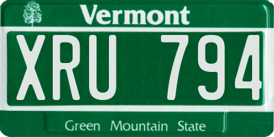 VT license plate XRU794