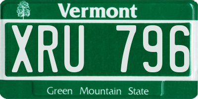 VT license plate XRU796