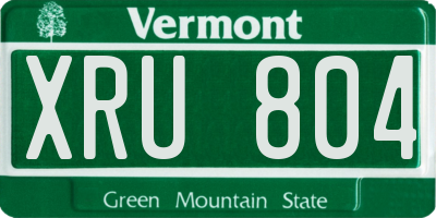 VT license plate XRU804