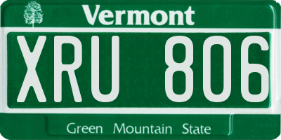 VT license plate XRU806