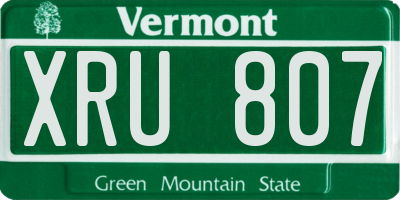 VT license plate XRU807