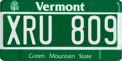 VT license plate XRU809