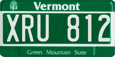 VT license plate XRU812