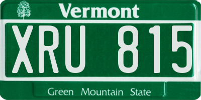 VT license plate XRU815