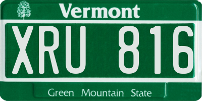 VT license plate XRU816