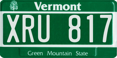 VT license plate XRU817
