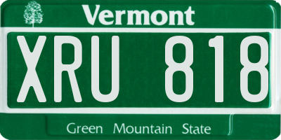 VT license plate XRU818