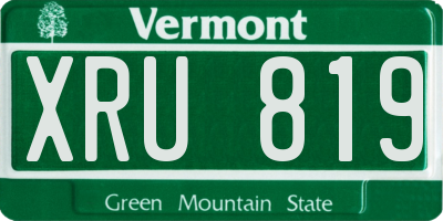 VT license plate XRU819