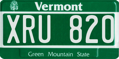 VT license plate XRU820