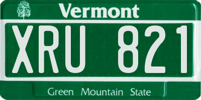 VT license plate XRU821
