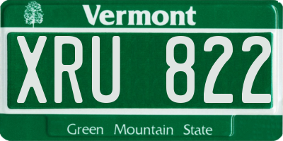 VT license plate XRU822