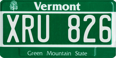 VT license plate XRU826