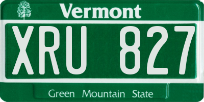 VT license plate XRU827