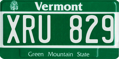 VT license plate XRU829