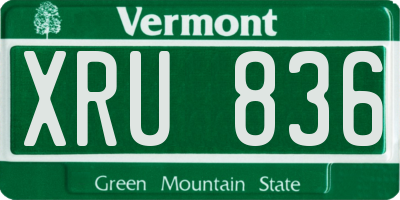 VT license plate XRU836