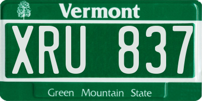 VT license plate XRU837