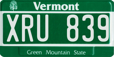 VT license plate XRU839