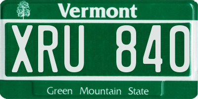 VT license plate XRU840