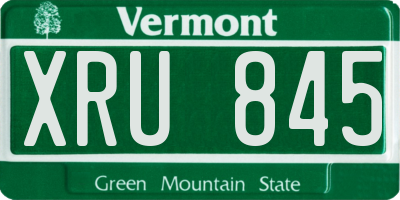 VT license plate XRU845