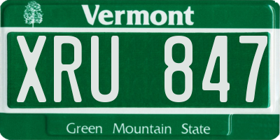 VT license plate XRU847