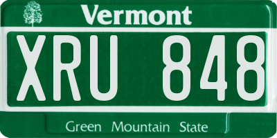 VT license plate XRU848
