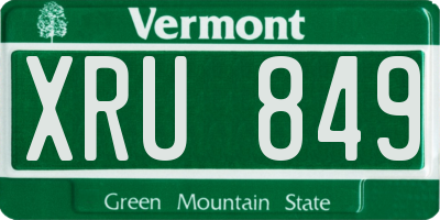 VT license plate XRU849