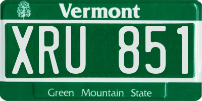 VT license plate XRU851