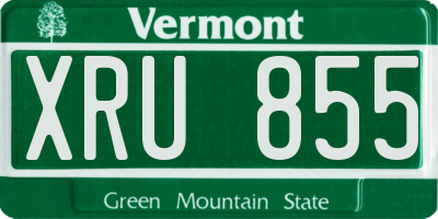 VT license plate XRU855