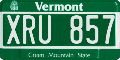 VT license plate XRU857