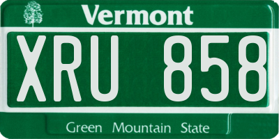 VT license plate XRU858