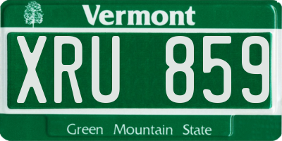 VT license plate XRU859