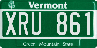 VT license plate XRU861